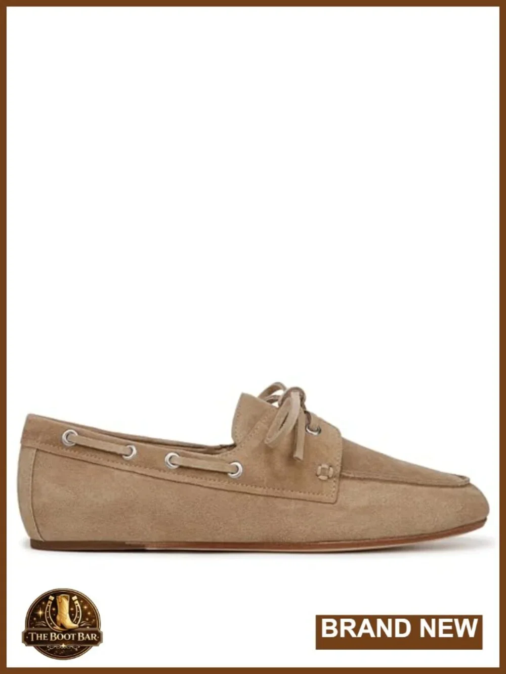 Suede Boat Shoes with Leather Insole and Moc Toe Design